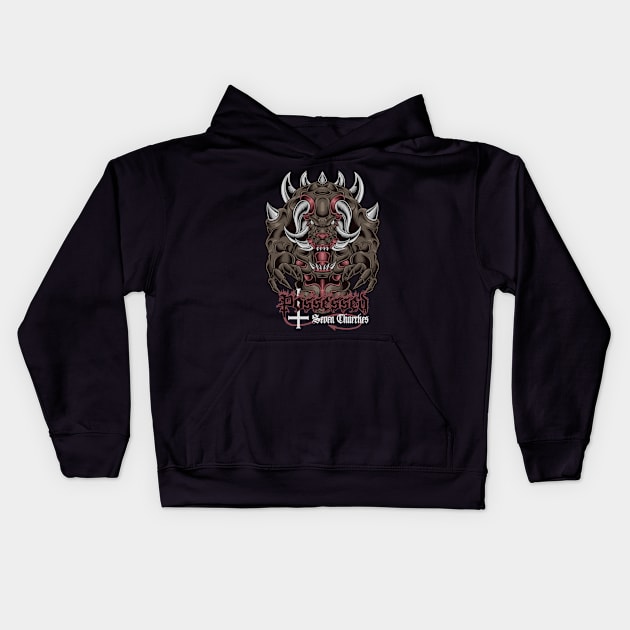 Possessed Seven Churches Kids Hoodie by NEW ANGGARA